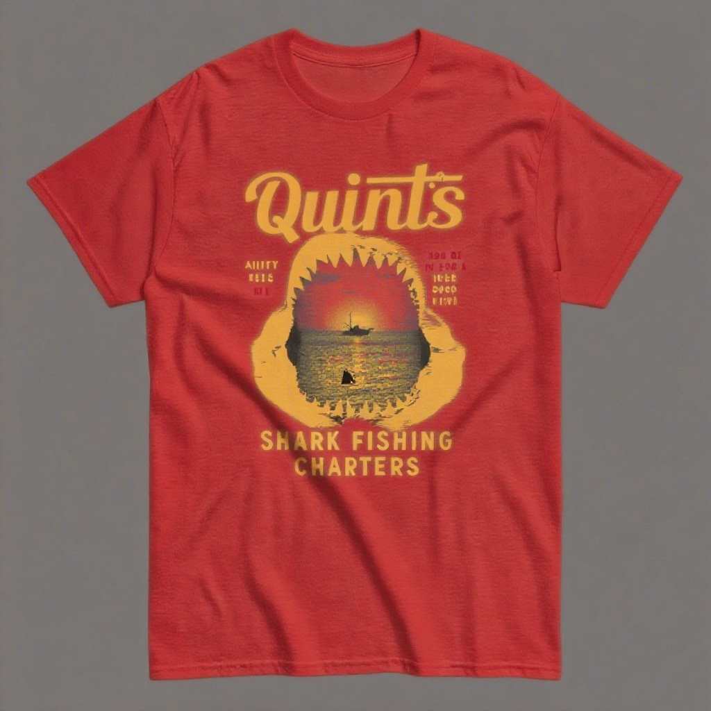 Jaws - Inspired Shark Fishing T - Shirt for American Youth