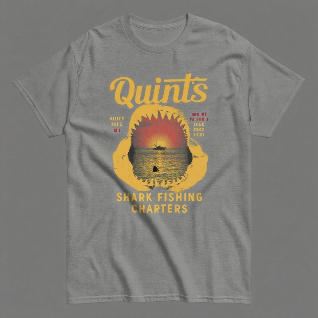 Jaws - Inspired Shark Fishing T - Shirt for American Youth