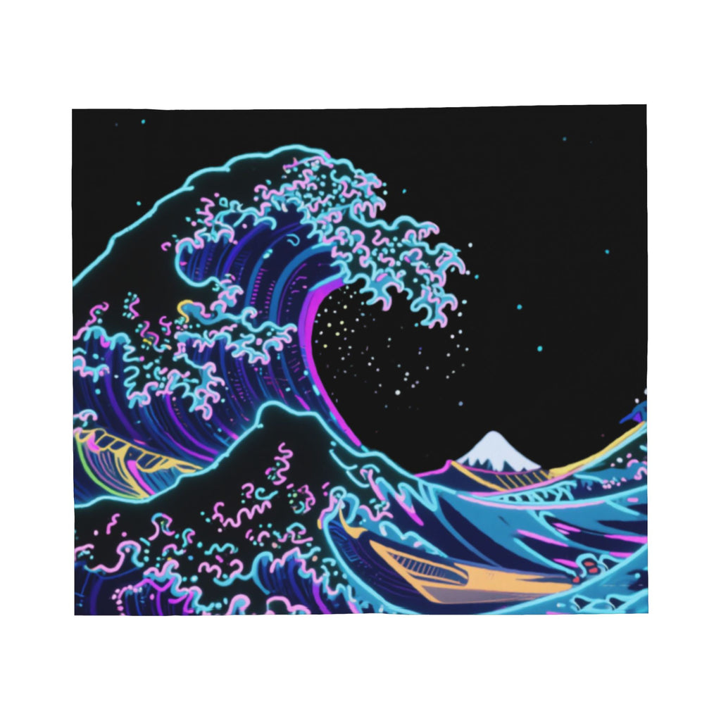 Cyberpunk Megatsunami flannel blanket