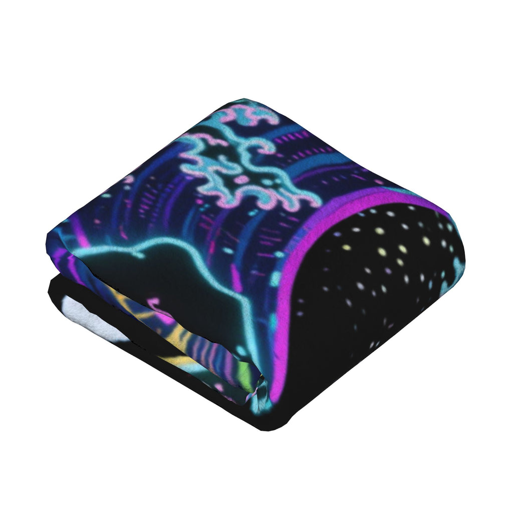 Cyberpunk Megatsunami flannel blanket