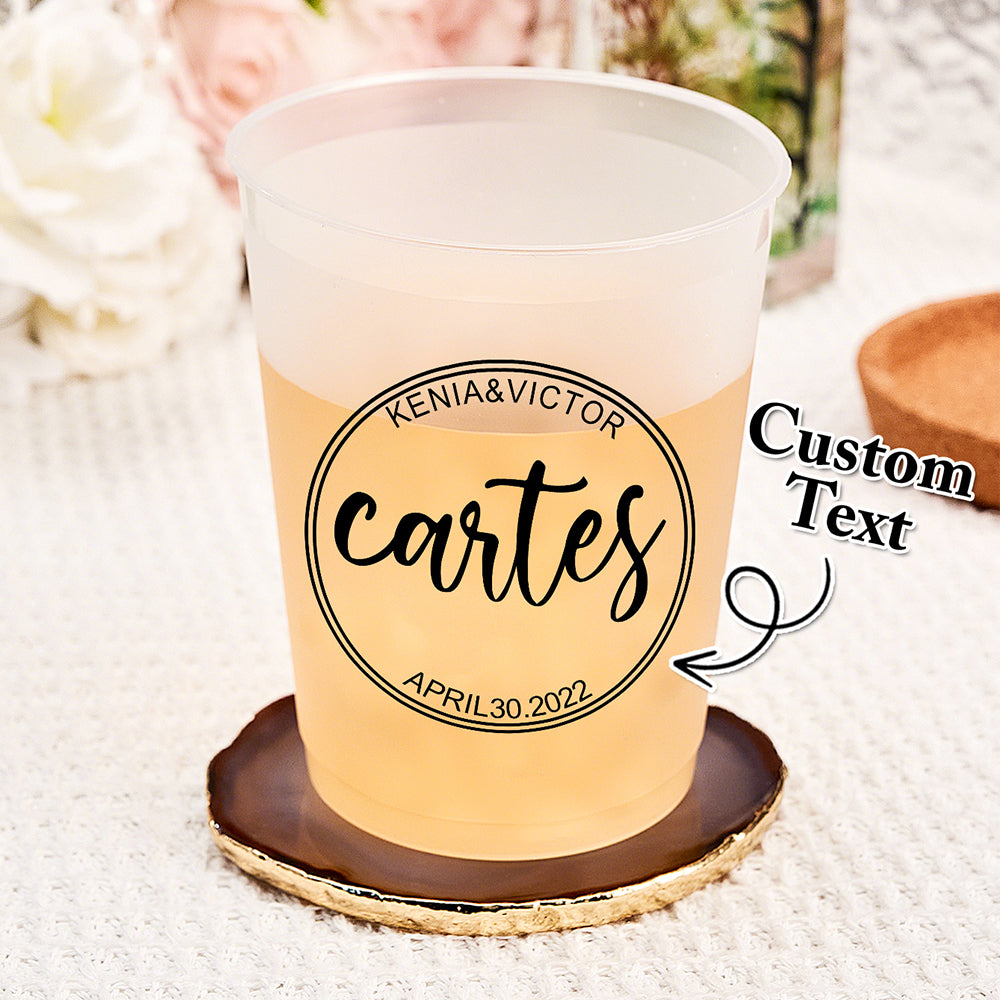Personalized Disposable Plastic Cups with 12oz or 16oz for Bridal Shower Wedding Party Supplies