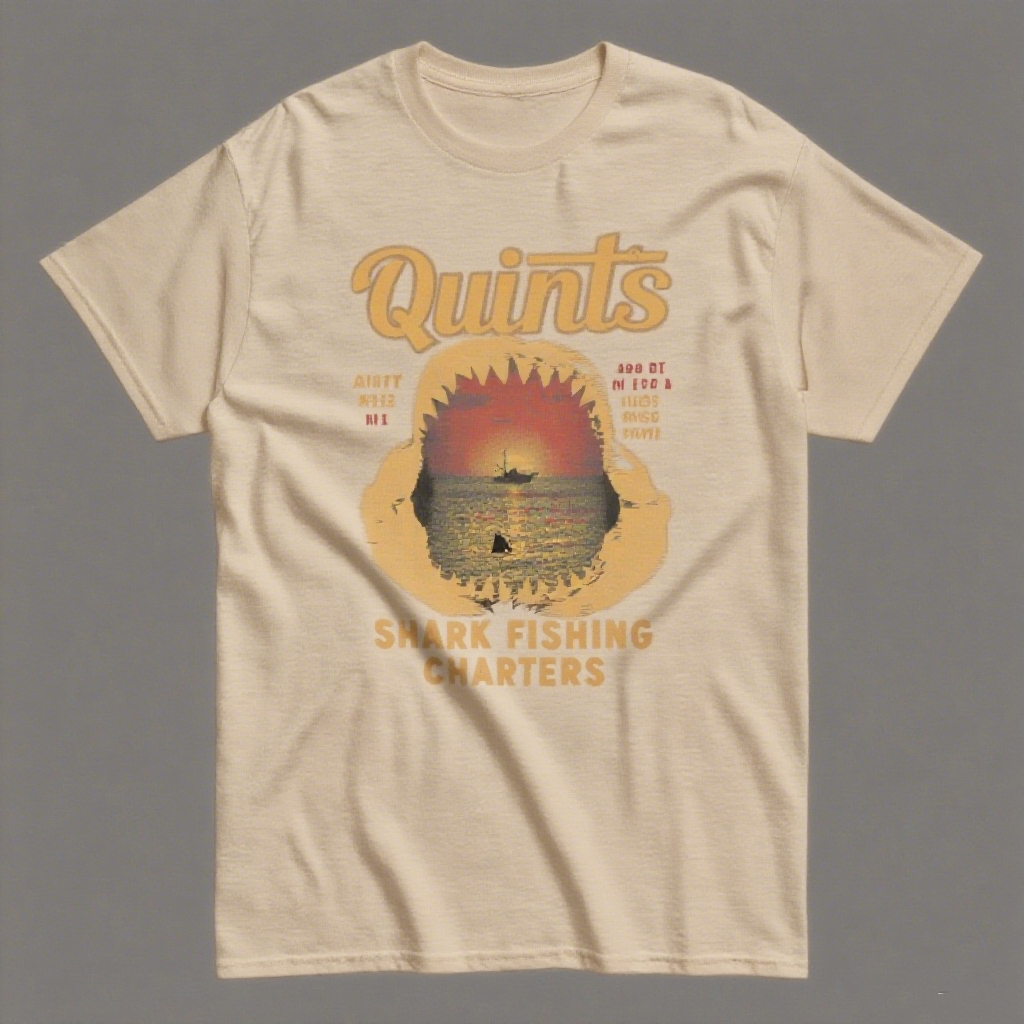 Jaws - Inspired Shark Fishing T - Shirt for American Youth