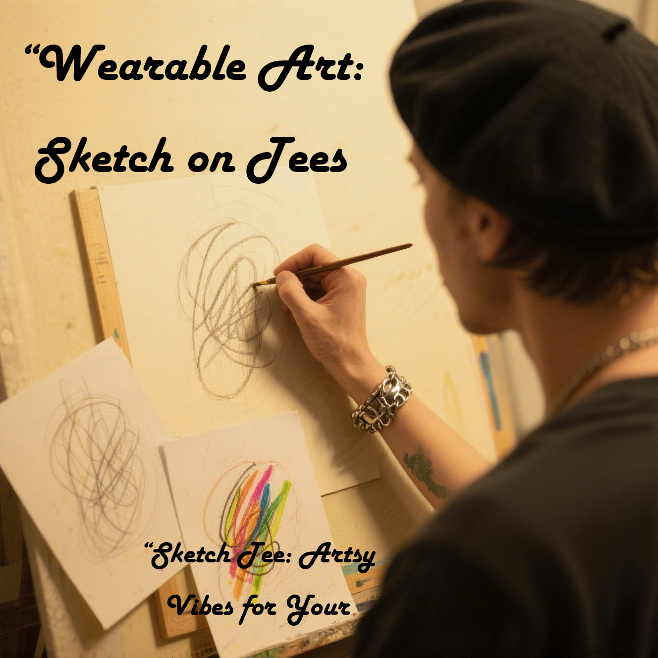 Artist's sketch design for short sleeves