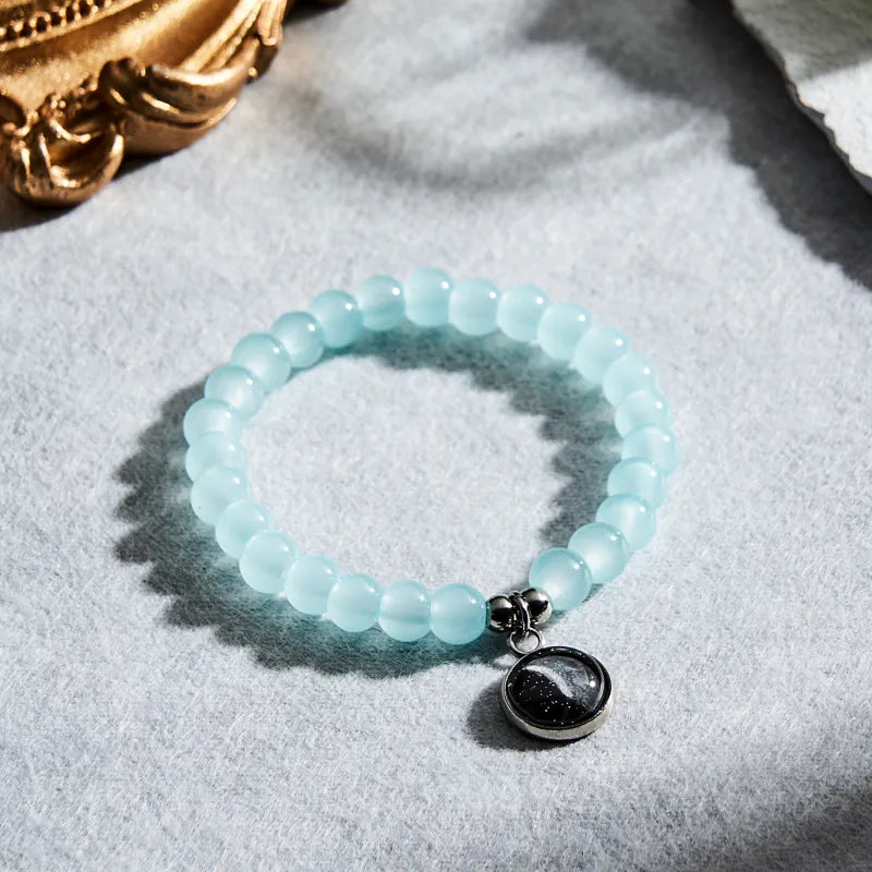 Custom Moon Phase Beads Bracelet Luminous Bracelet Gift for Her