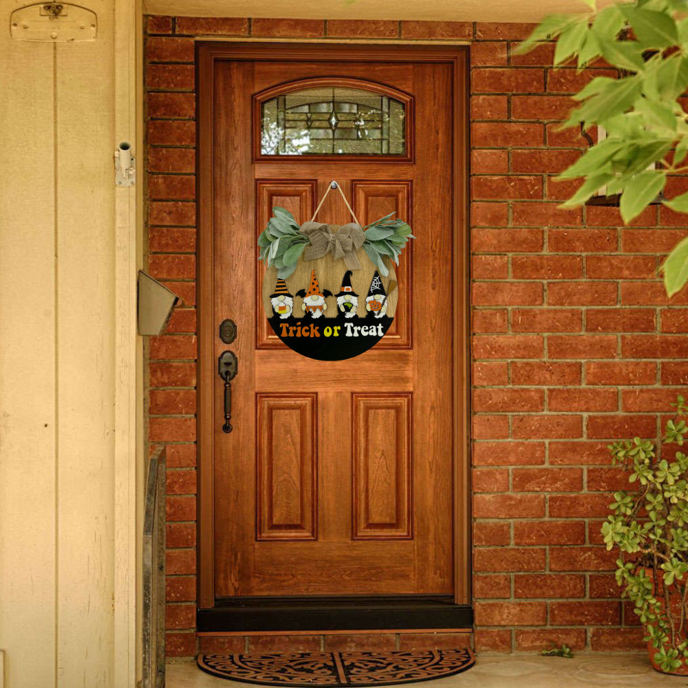 Halloween Welcome Sign for Front Door Farmhouse Wreath Porch Decor Hanging Decoration Gifts