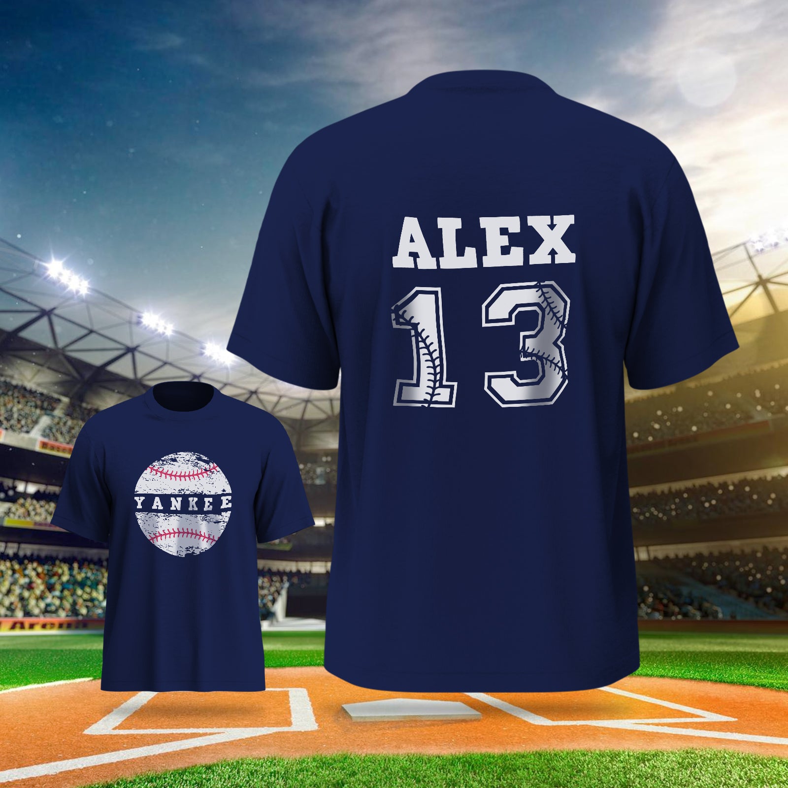Personalized Baseball Name & Number Sports T-Shirt Back to School Gifts