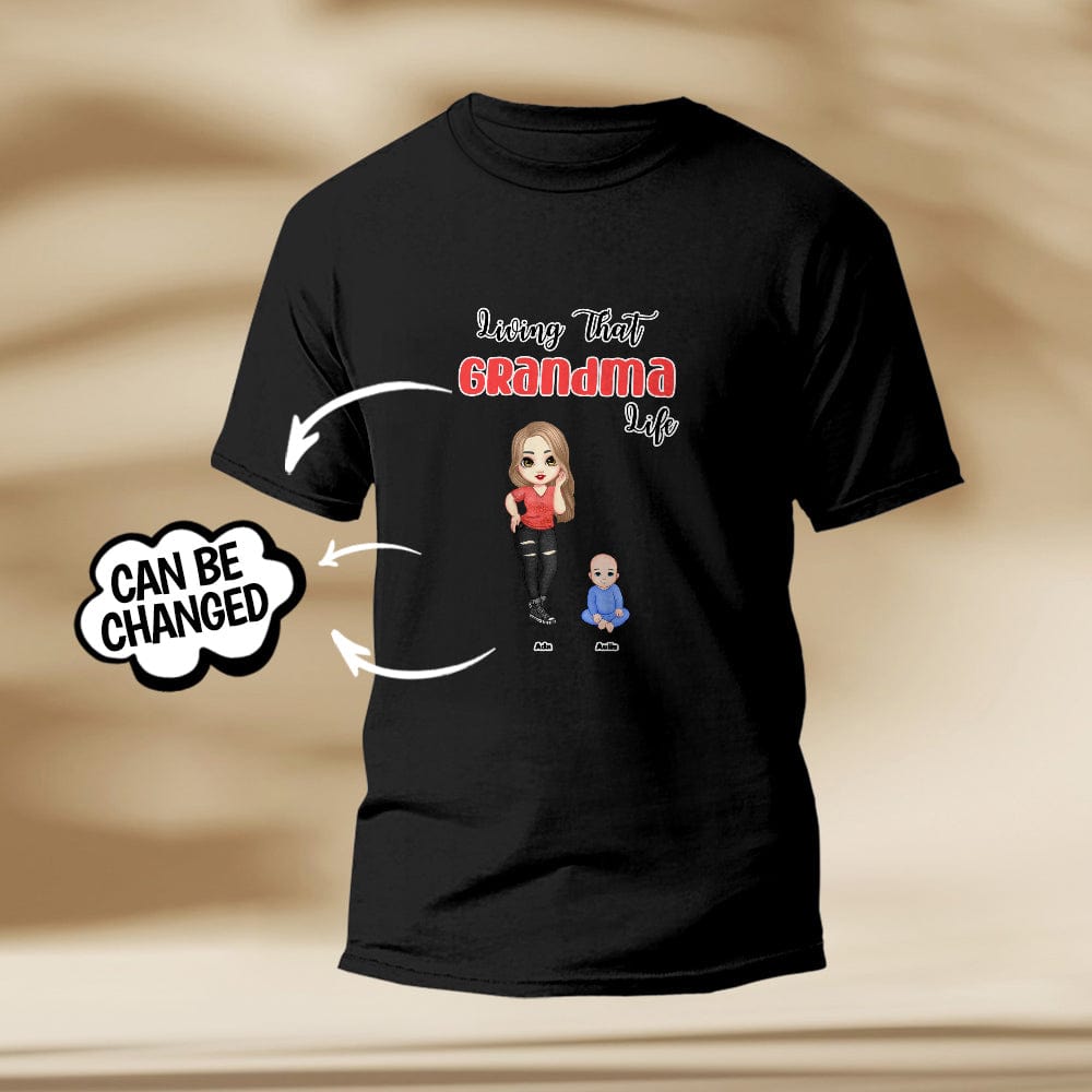 Custom Engraved T-Shirt Living That Grandma Life Pretty Girl Gift For Grandma