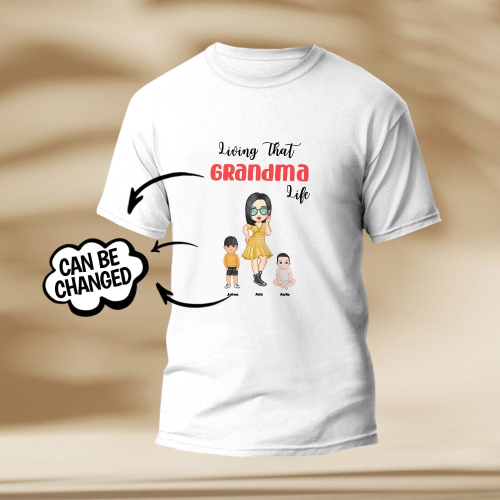 Custom Engraved T-Shirt Living That Grandma Life Pretty Girl Gift For Grandma