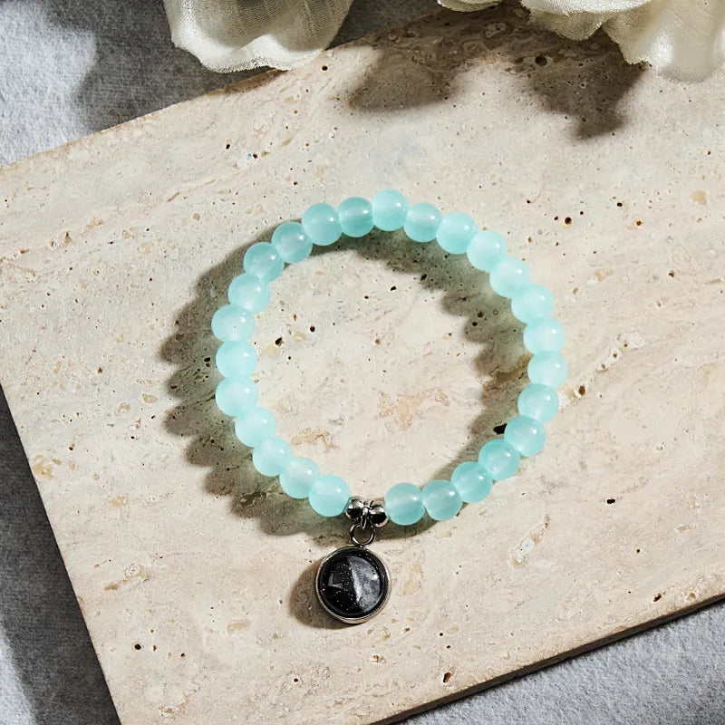 Custom Moon Phase Beads Bracelet Luminous Bracelet Gift for Her