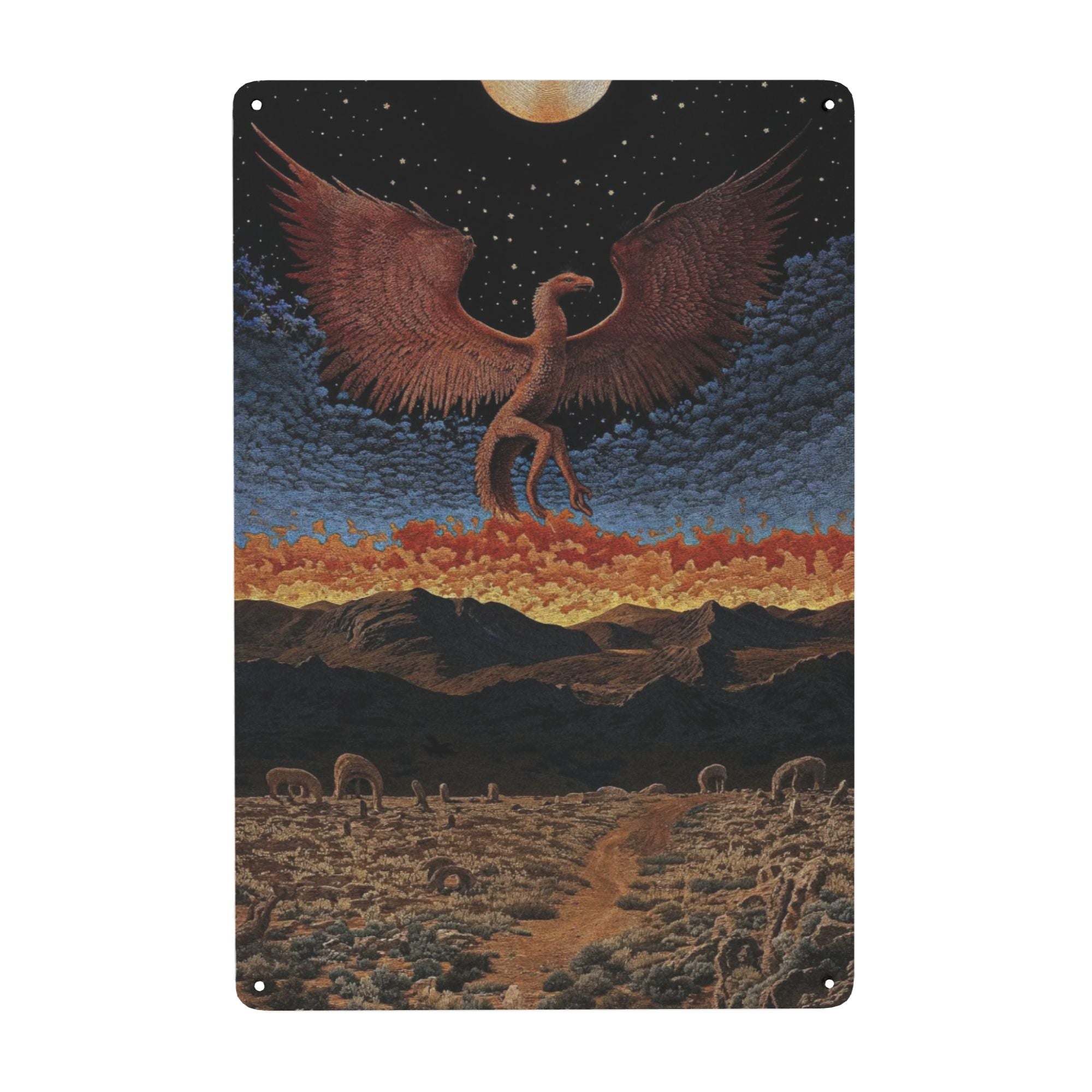 Lunar Hawk’s Vigil Aluminum sheet wall art