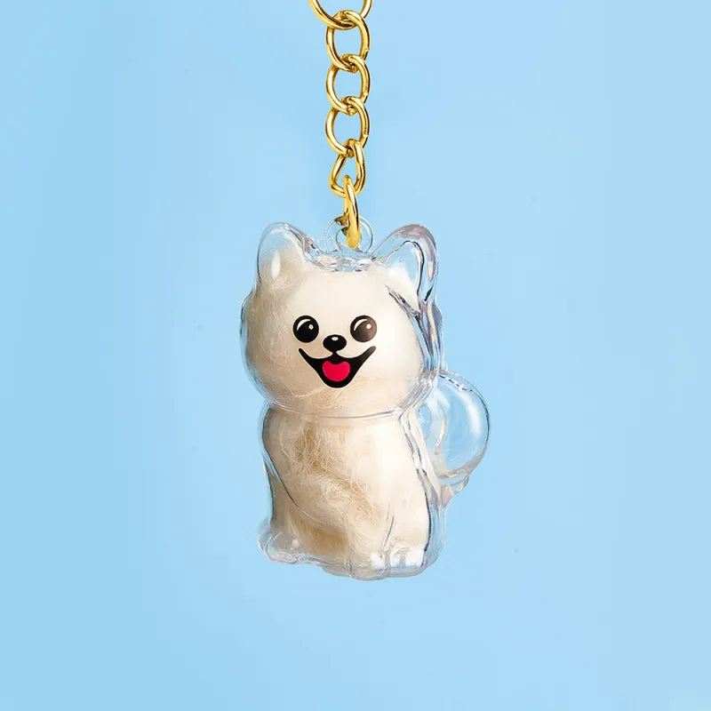 Dog Hair Collector Keychain Bag Charm Memorial Storage Box without Text Sentimental Perfect for Storing Pet Hair Gift for Dog Lovers