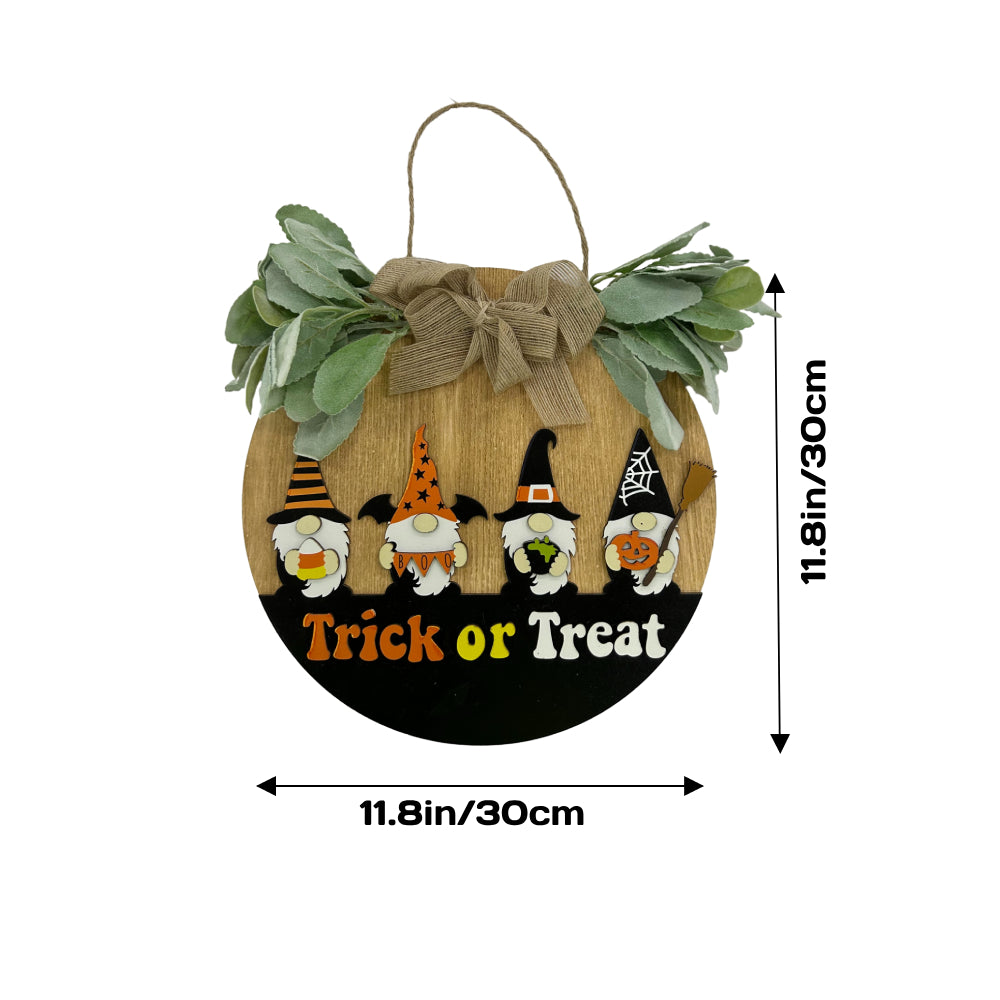 Halloween Welcome Sign for Front Door Farmhouse Wreath Porch Decor Hanging Decoration Gifts