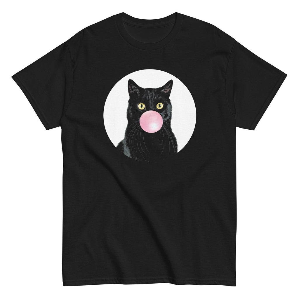 “Adorable Black Cat Bubblegum Tee for Cat Lovers”