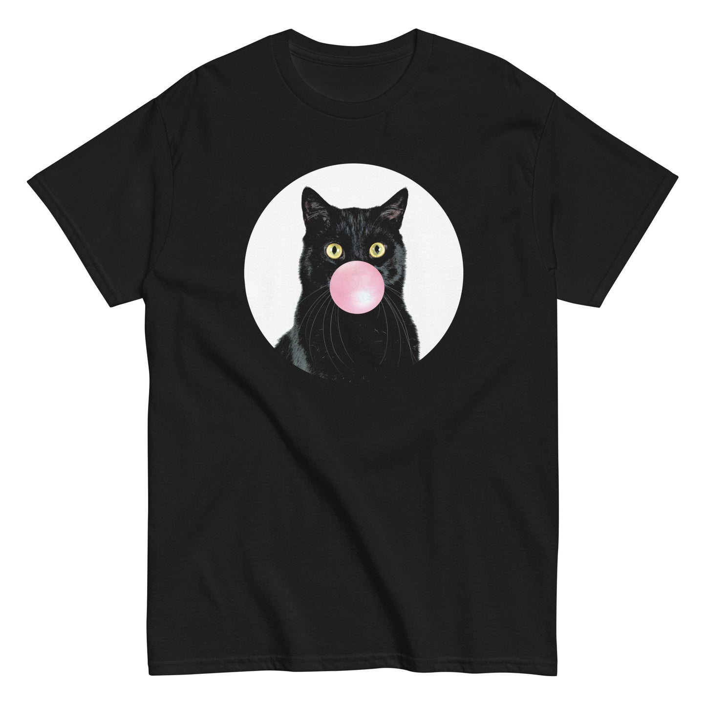 “Adorable Black Cat Bubblegum Tee for Cat Lovers”