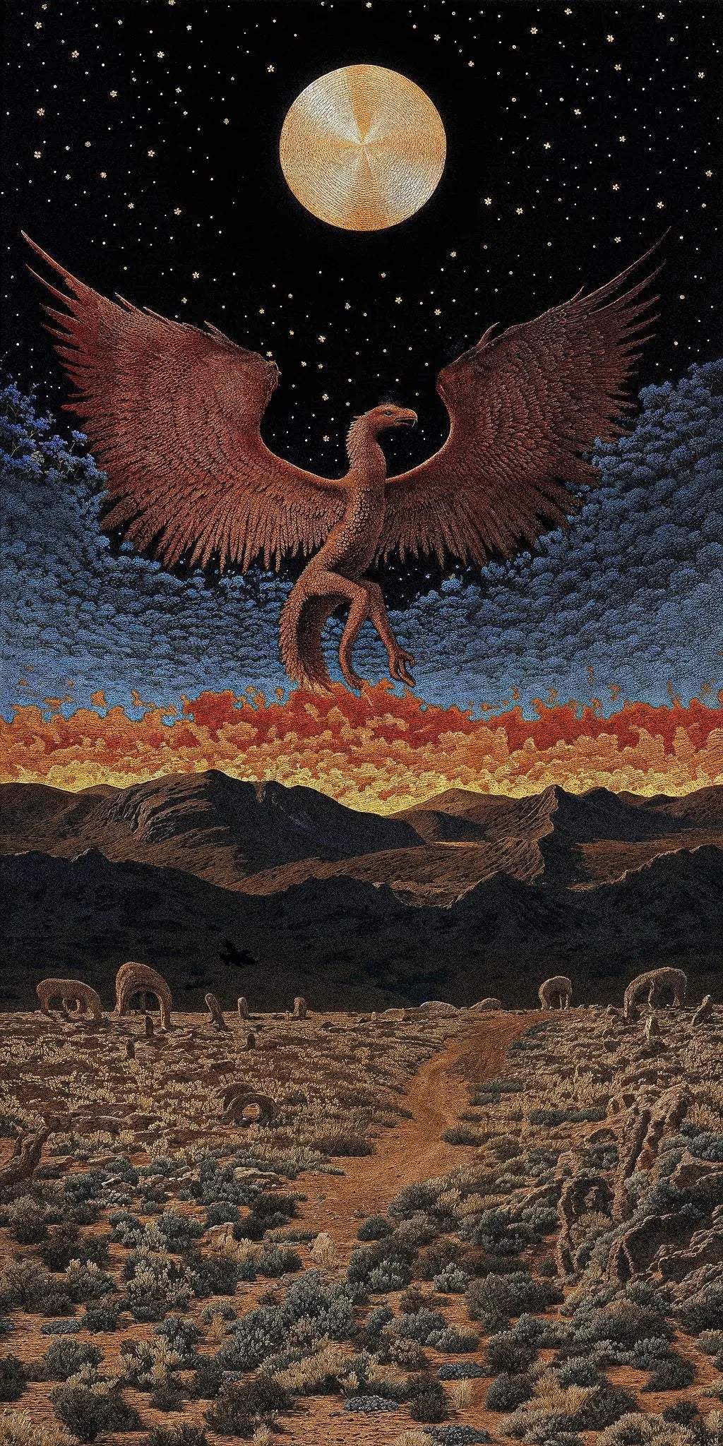 Lunar Hawk’s Vigil Aluminum sheet wall art